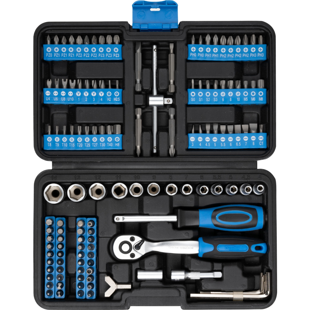 Güde® Steckschlüssel und Bitsatz Set 130-teilig aus CV-Stahl im Koffer image number 1