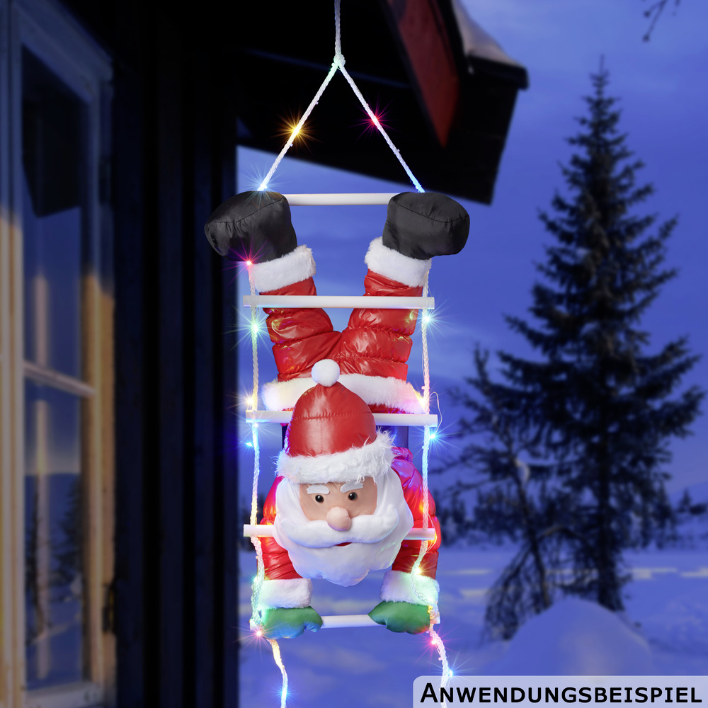 Weihnachtsmann kopfüber auf LED-Leiter 110 cm image number 5