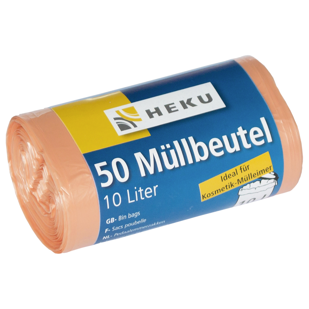 Müllbeutel 10 Liter 7µ 50 Stück in orange image number 0