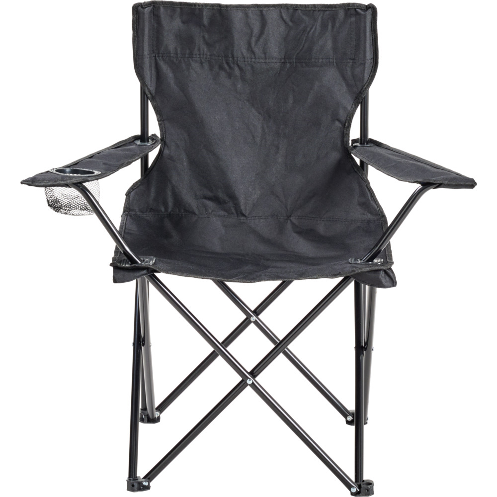 Campingstuhl klappbar schwarz mit Metallgestell und Tragetasche image number 1