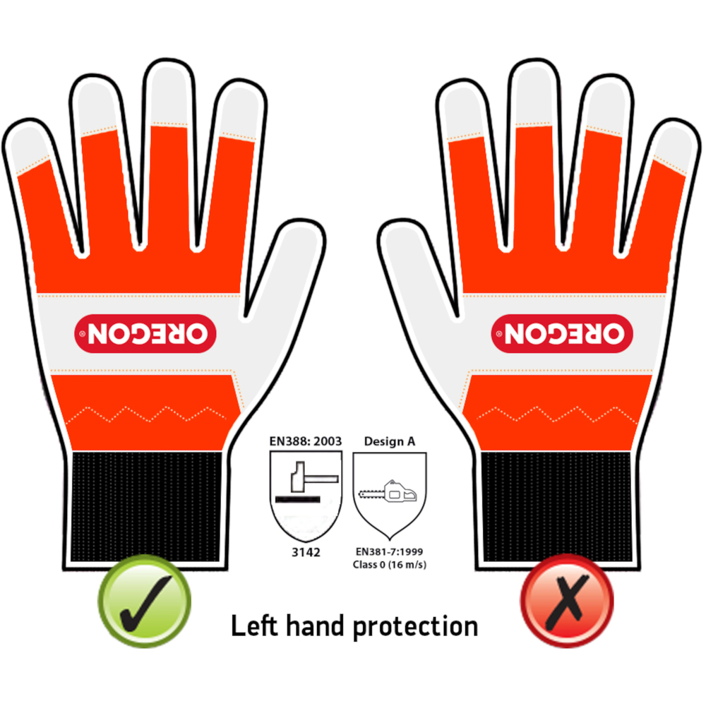 OREGON&reg; Schnittschutzhandschuhe XL  mit Schnittschutz f&uuml;r die linke Hand orange image number 2