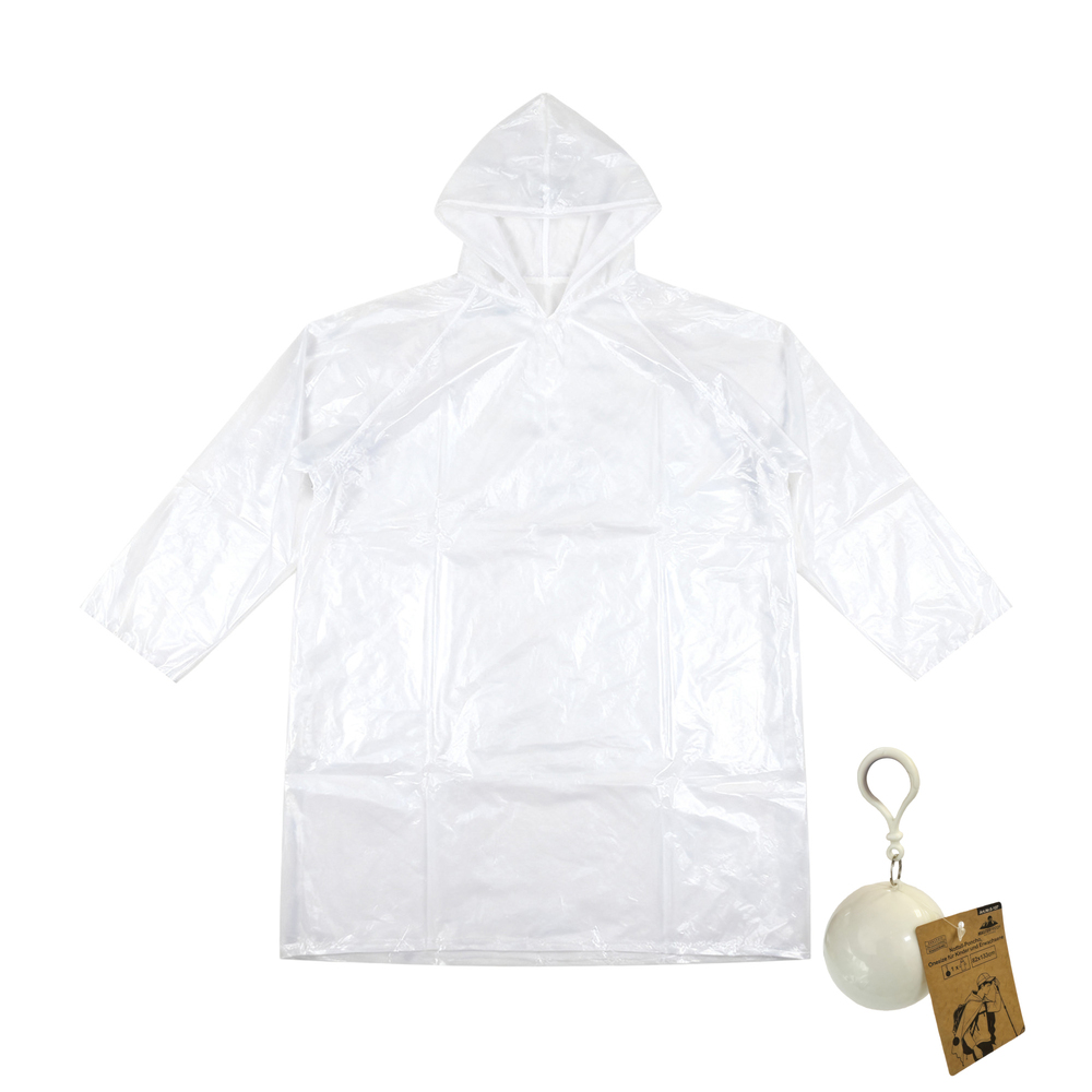 Notfall-Poncho Onesize mit Aufbewahrungskugel und Karabiner