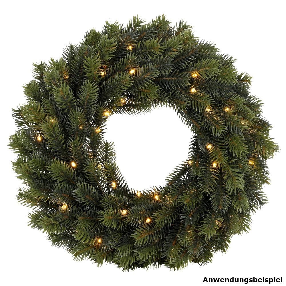 Adventskranz Ø 40 cm batteriebetrieben aus Kunststoff mit 49 LEDs image number 0