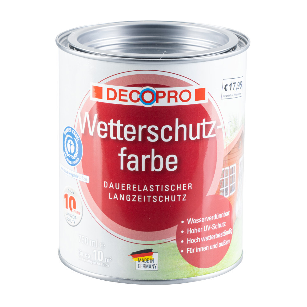DECOPRO Wetterschutzfarbe schwedenrot 750 ml Acryl seidenglänzend image number 1