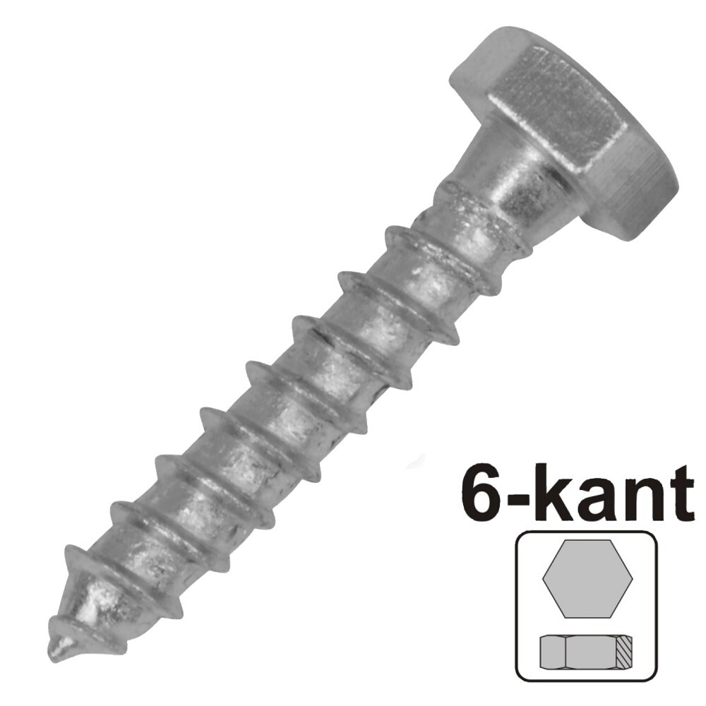 Sechskant Holzschraube 8x40 mm galvanisch verzinkt image number 0