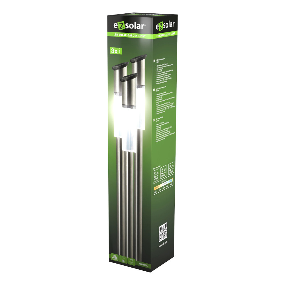LED Solar Gartenlicht 3er Pack kaltweiß image number 1