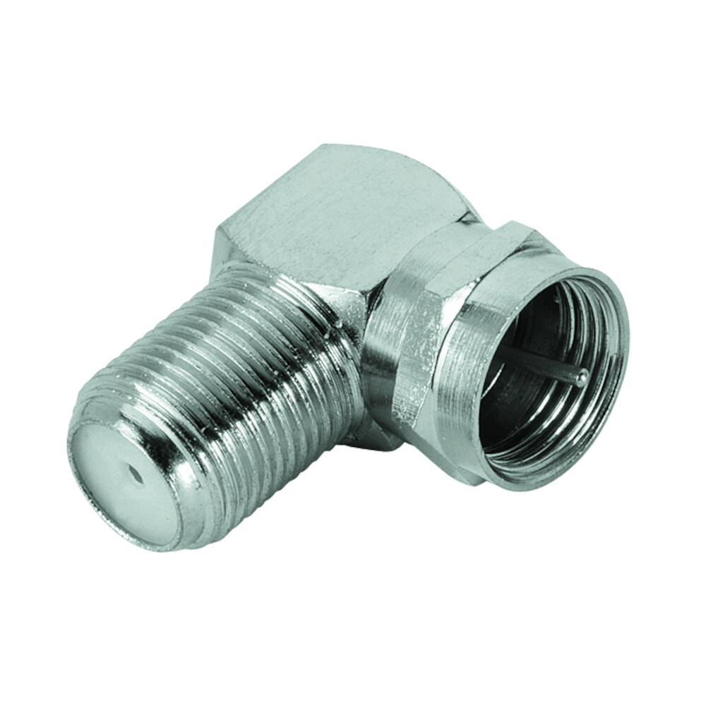 hama® SAT-Adapter, F-Stecker - F-Kupplung, 90°, steckbar image number 0