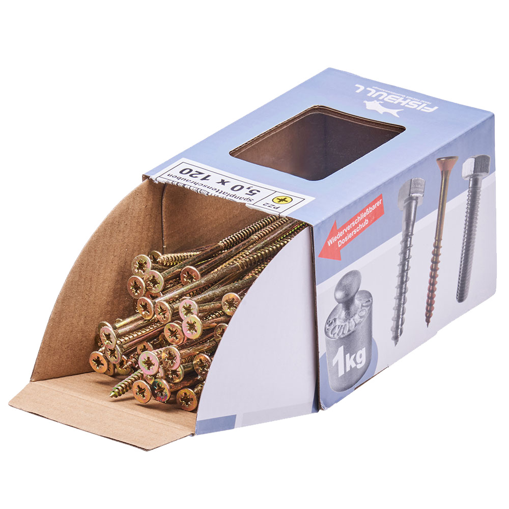Spanplattenschraube 5,0x120 mm PZ 1kg FISHBULL-Pack Senkkopf Teilgewinde Kreuzschlitz image number 3