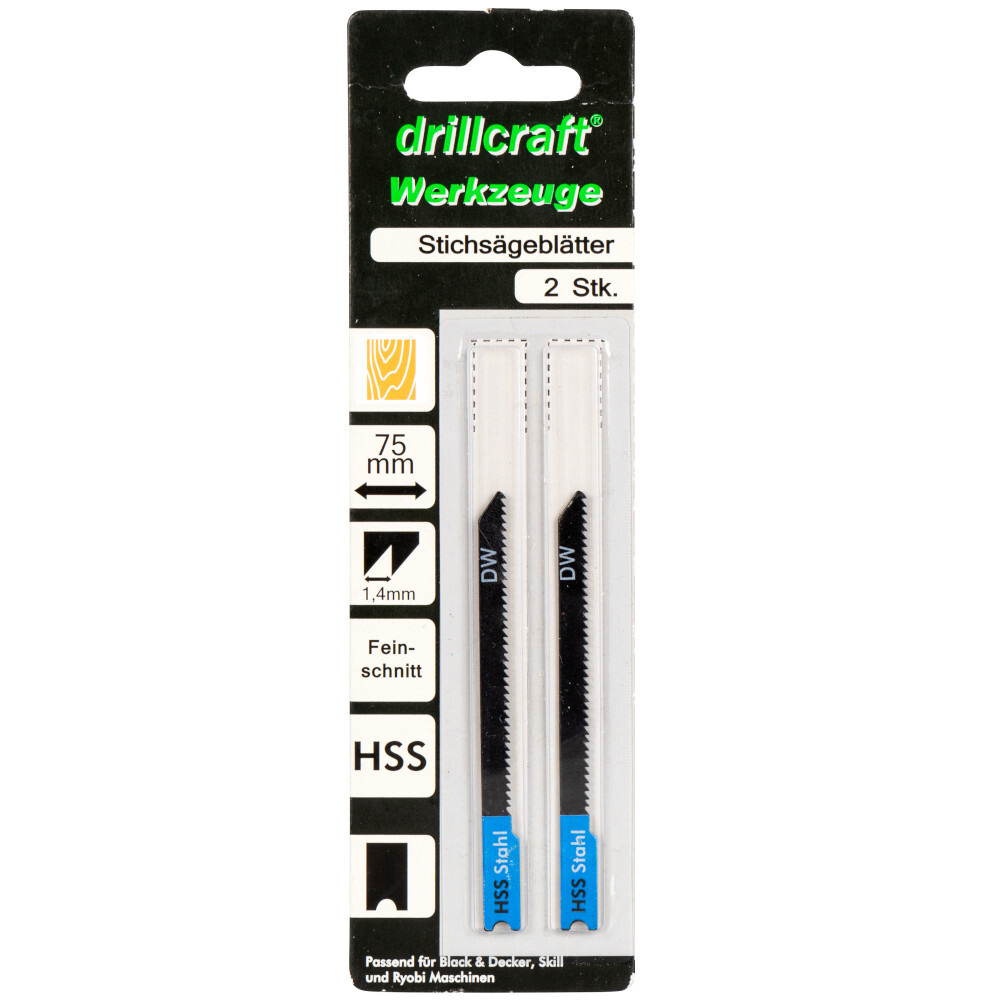 Stichsägeblätter 75 mm HSS Kurven mit U-Schaft 2 Stück image number 1