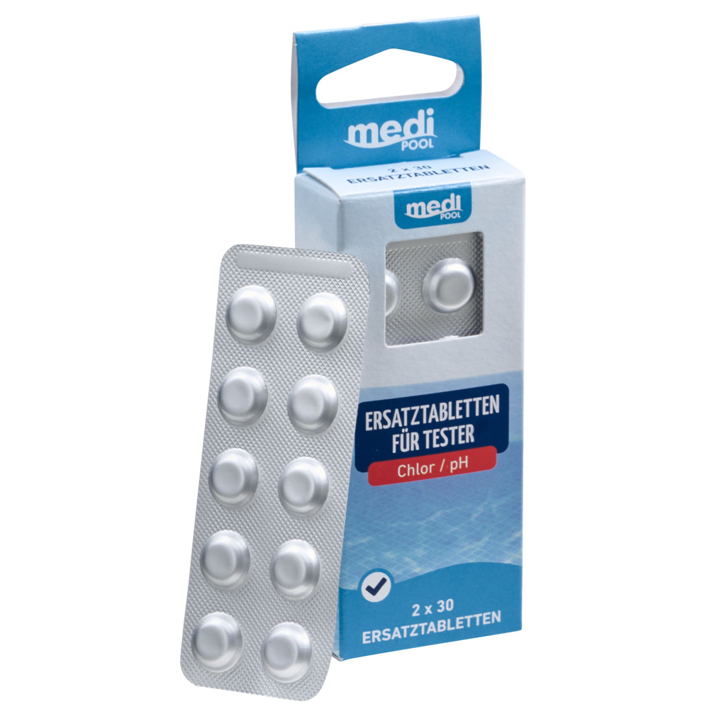 Ersatztabletten für Pooltester Chlor und pH-Wert 60 Tabletten image number 1
