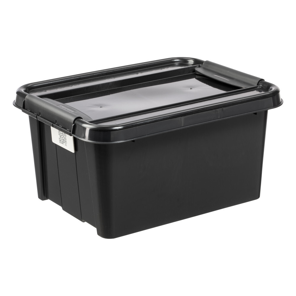 Aufbewahrungsbox 32 Liter mit Deckel und QR-Code Etikett, farbig sortiert image number 0