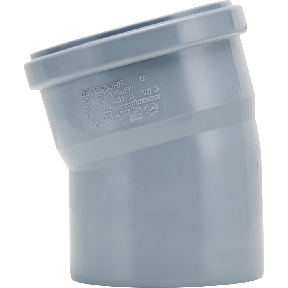 HTB-Abwasserbogen DN 110 mit 15&deg; Winkel