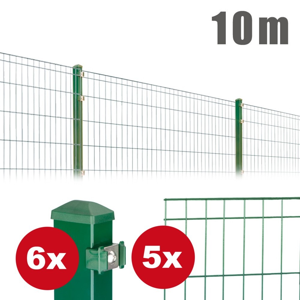 Zaunpaket Michl ca. 0,8 m x ca. 10 m moosgrün verzinkt pulverbeschichtet