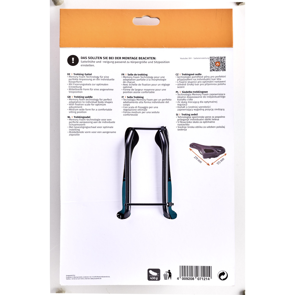 Trekking‑Sattel mit "Memory Foam", schwarz image number 2