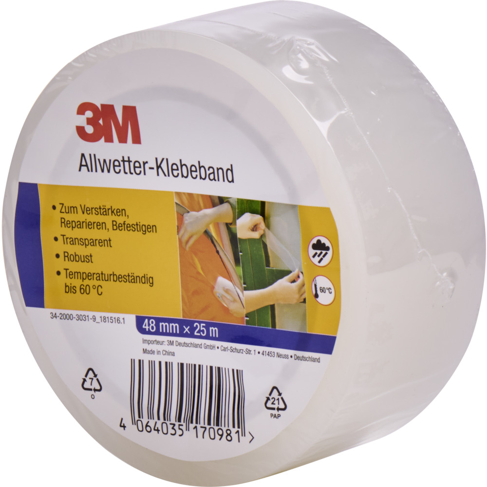 3M Allwetterklebeband transparent 48mmx25m image number 2