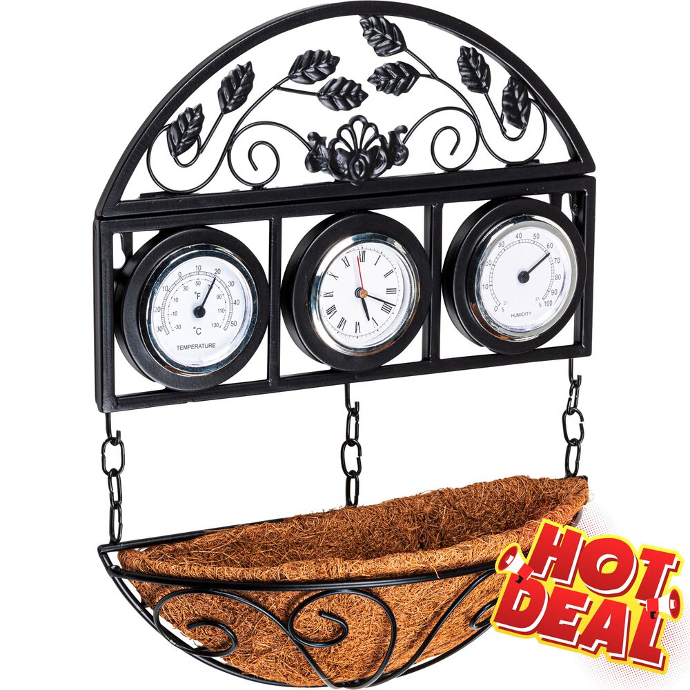 Wetterstation mit Blumenschale image number 0