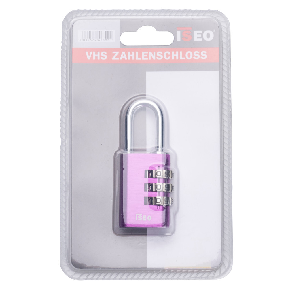 Vorhängeschloss mit Zahlenkombination in Violett image number 1