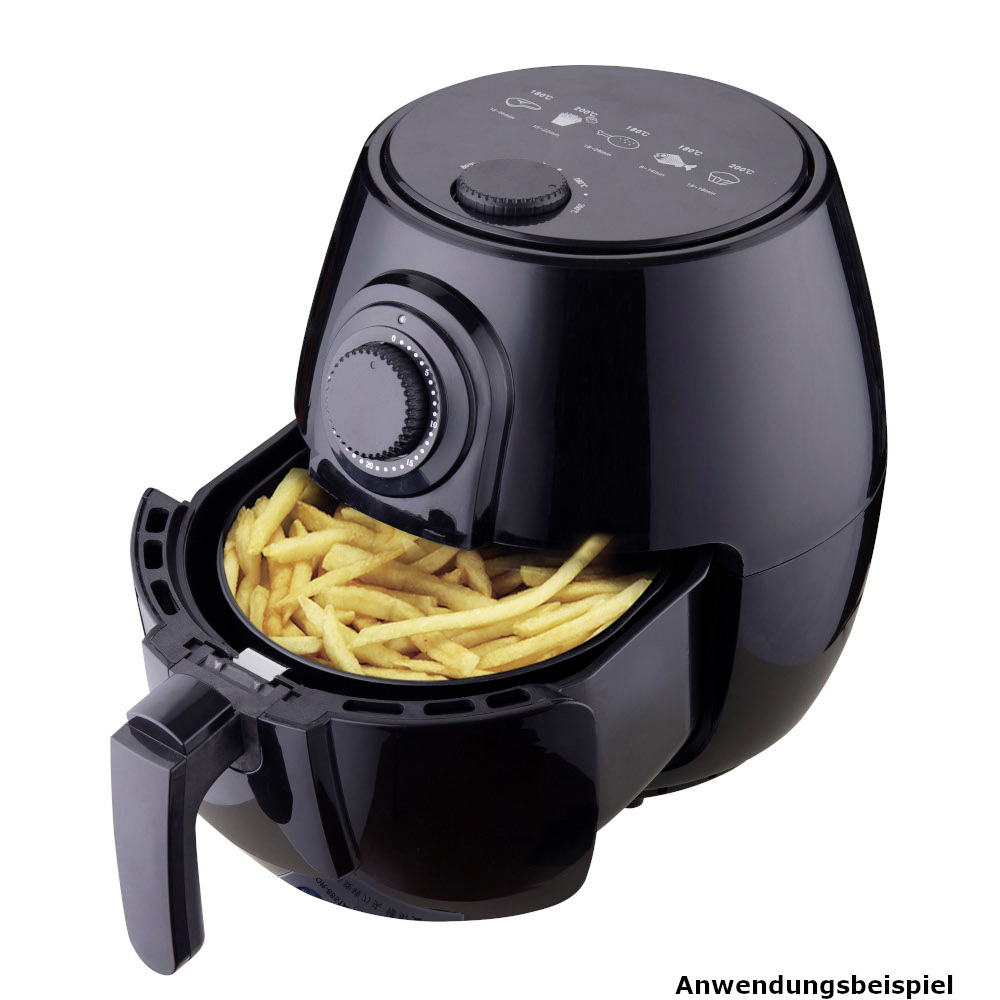 DESKI Heißluft-Fritteuse 1400 W Schwarz - B-Ware image number 1
