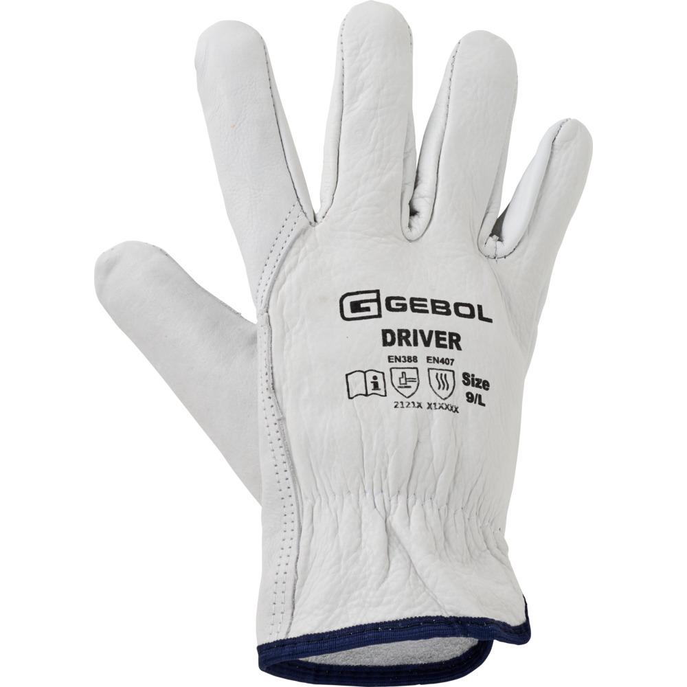 Handschuhe Driver Gr&ouml;&szlig;e 9, L aus Rindsvollleder in Hellgrau image number 1