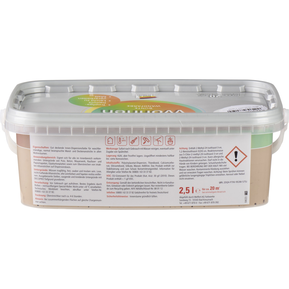 DECOPRO Wandfarbe 2,5 Liter cappuccino matt image number 2