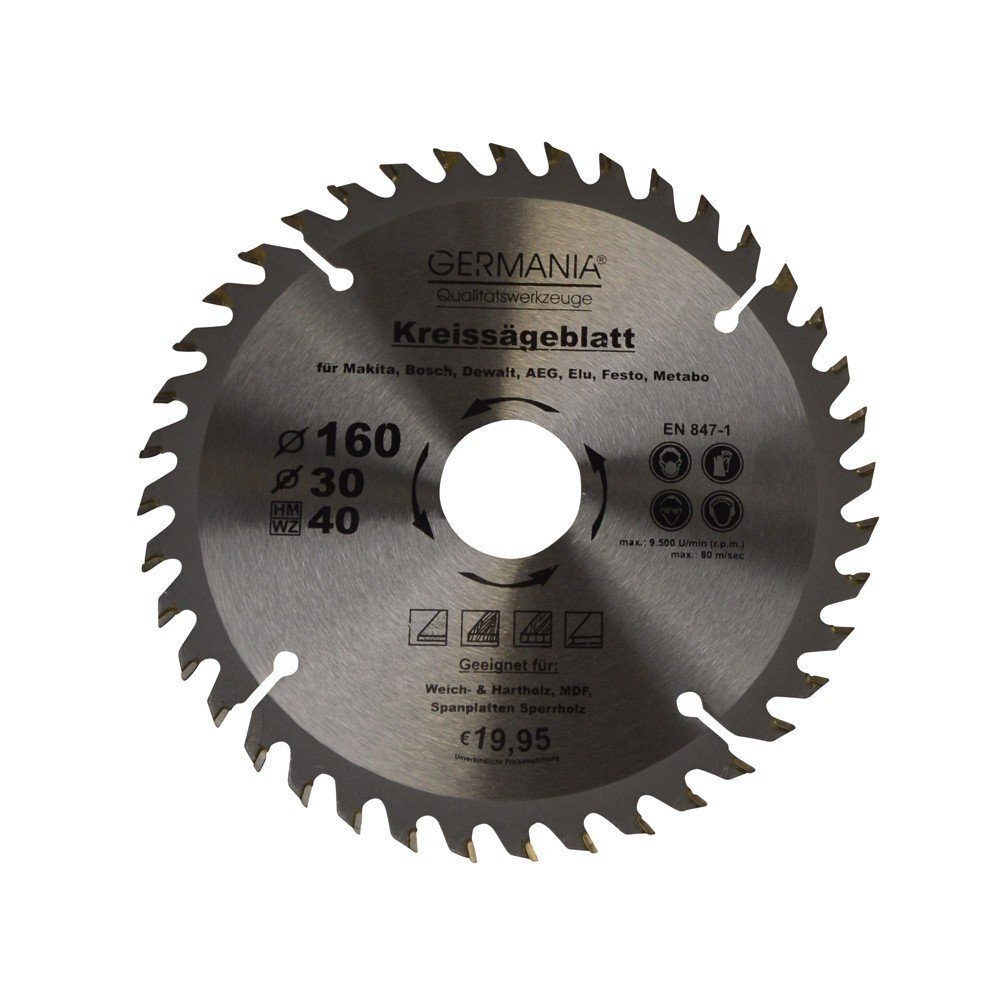H.M. Holz-Sägeblatt Durchmesser Ø 160 mm mit 40 Zähne image number 0