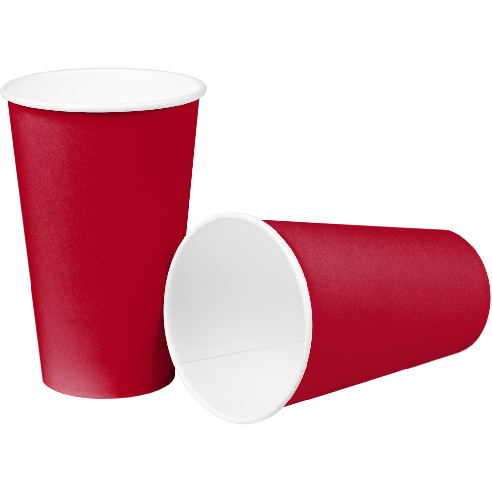 Pappbecher rot, 10 Stück, 0,473 Liter image number 1