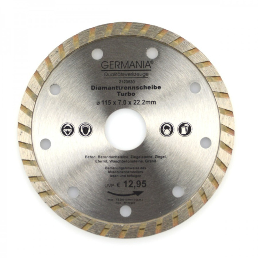 Diamanttrennscheibe 115x2,1x22,2mm Turbo Granit Beton Stein Trennscheibe image number 0