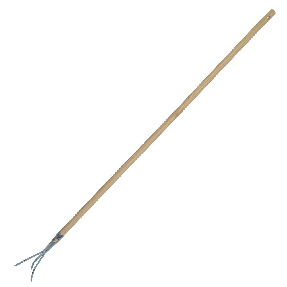 GERMANIA® Grubber mit Holzstiel, 3 Zinken, verzinkt, 157 cm