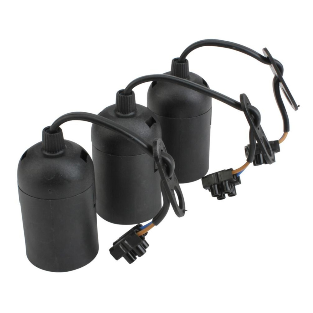 Lampenfassung E27 Set 3 Stück schwarz