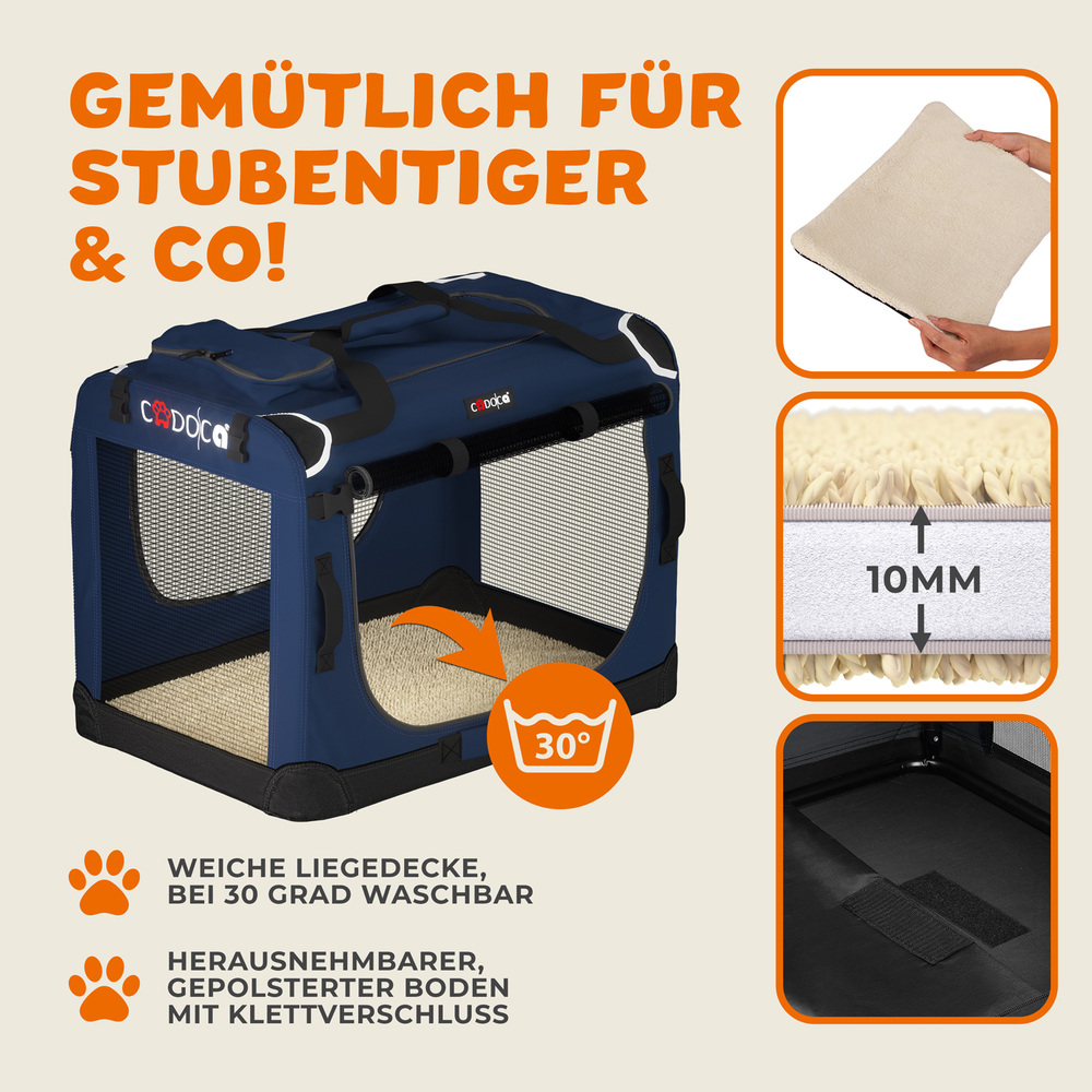 Tiertransportbox M 60 x 42 x 44 cm Navyblau image number 2