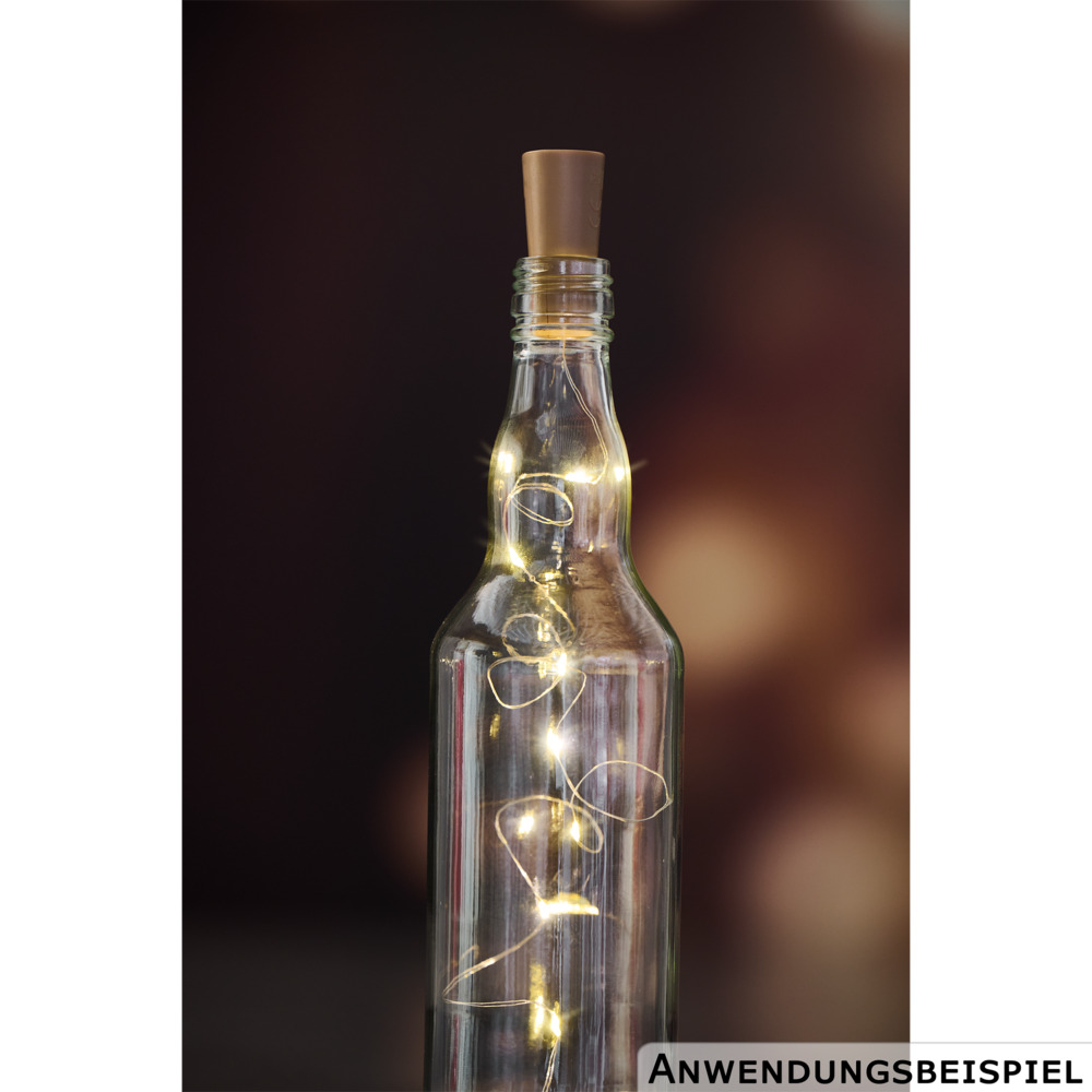 LED-Flaschenkorken aus Kunststoff mit Microlichterkette image number 2