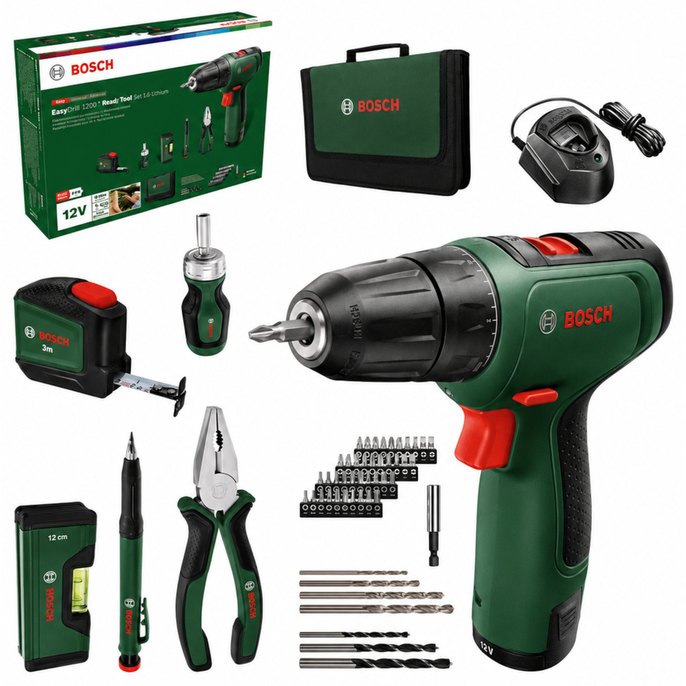 BOSCH Akku-Bohrschrauber inkl. Handwerkzeug-Set, 63-teilig image number 0
