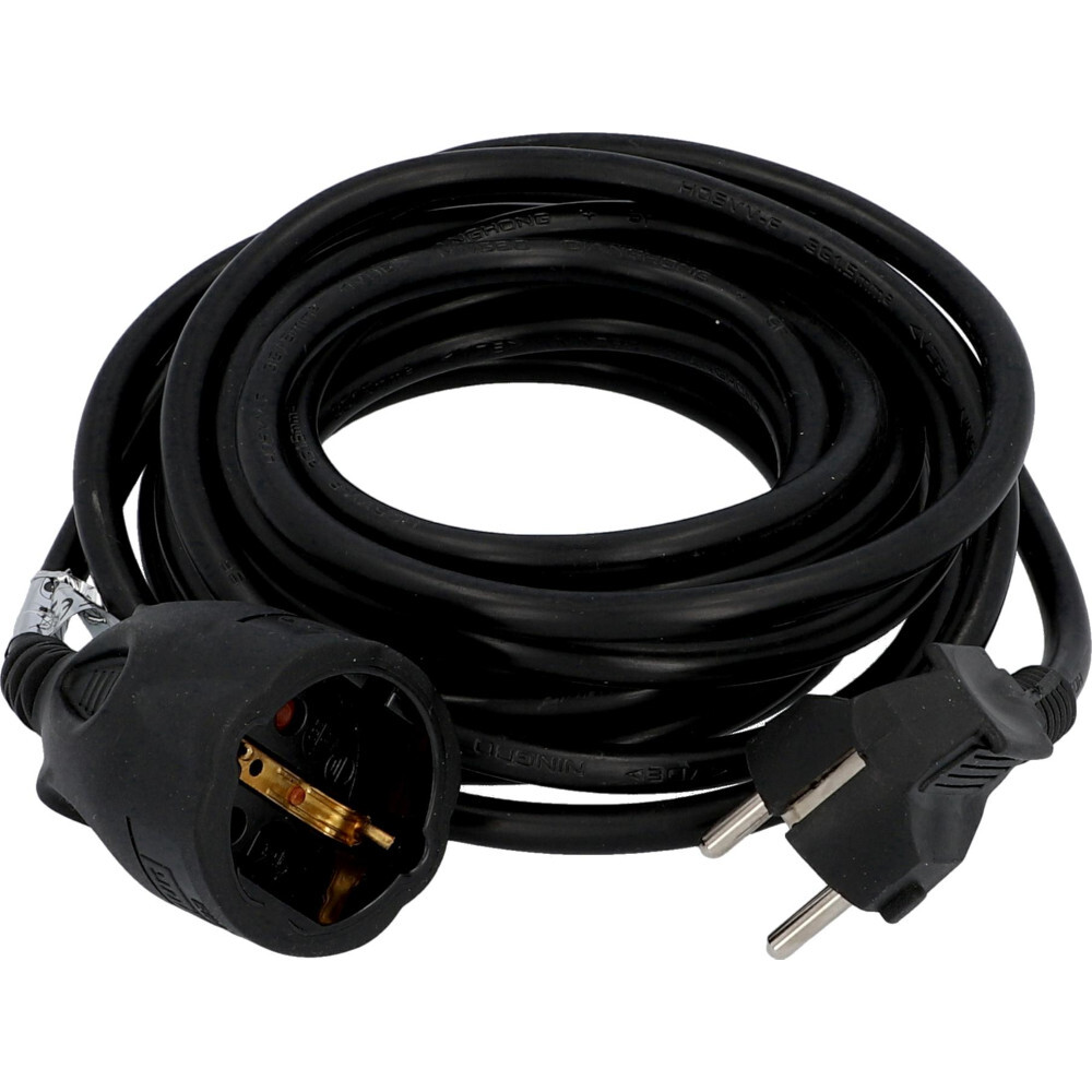 Verlängerungskabel mit Schutzkontakt Stecker 5 m, schwarz