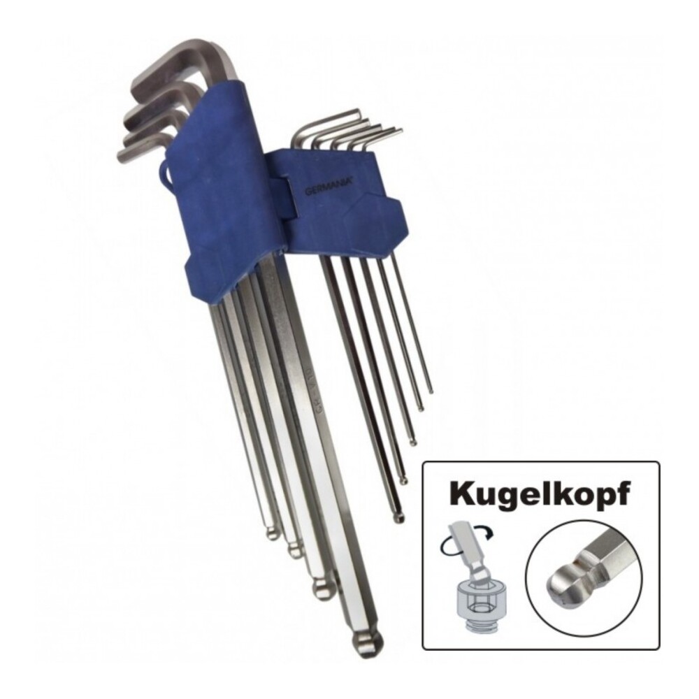 GERMANIA® Innensechskant IX Winkelschlüssel Satz 9 teilig 1,5-10 mm
