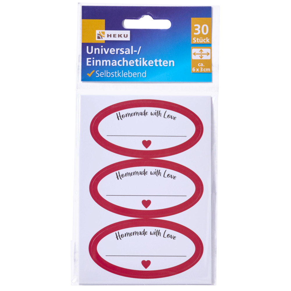 Einmach-Etiketten 30 Stück 30 x 60 mm selbstklebend image number 1