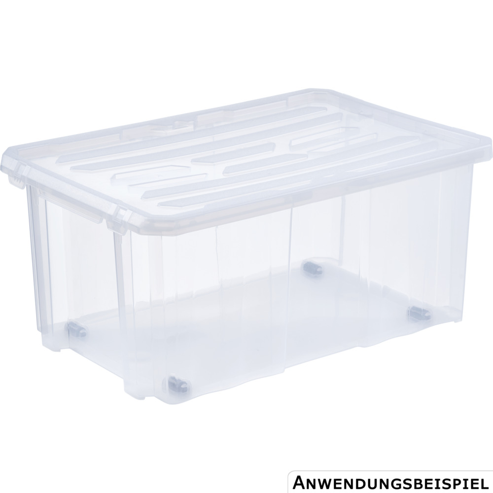 Stapelbox mit Rollen, 45 Liter, 60 x 40 x 26,5 cm, transparent image number 6