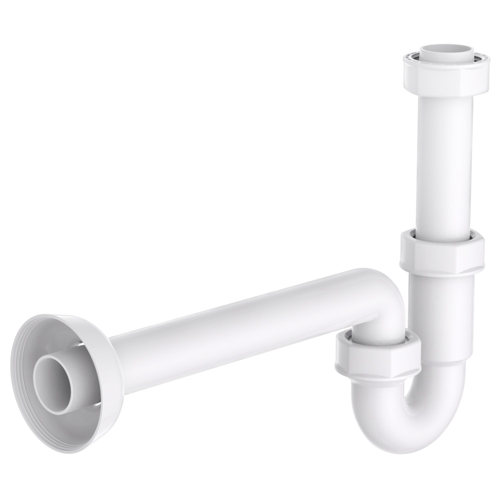 Waschtisch-Röhrensiphon Kunststoff weiß 1¼"" x 32 mm