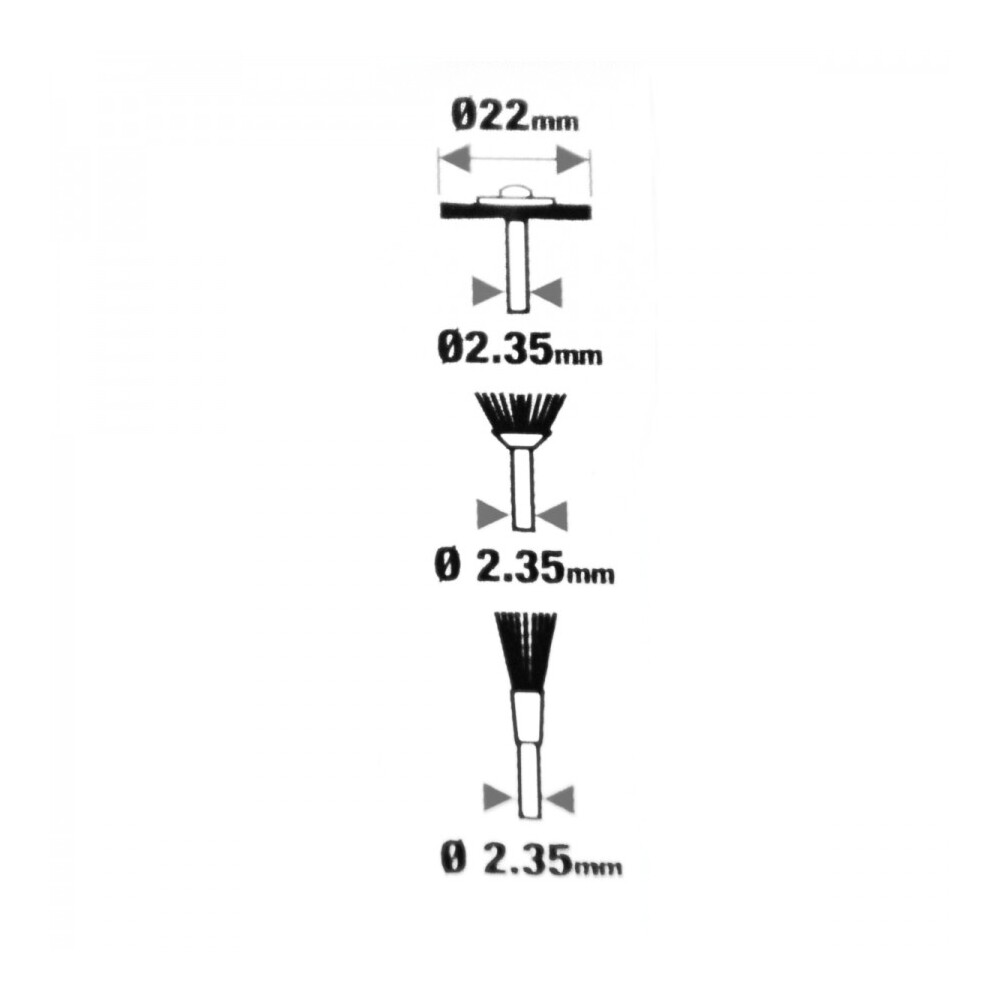 Messingdrahtbürsten Set 3tlg. Ø2,35mm Aufnahme Bürstenset Messing Drahtbürsten image number 1