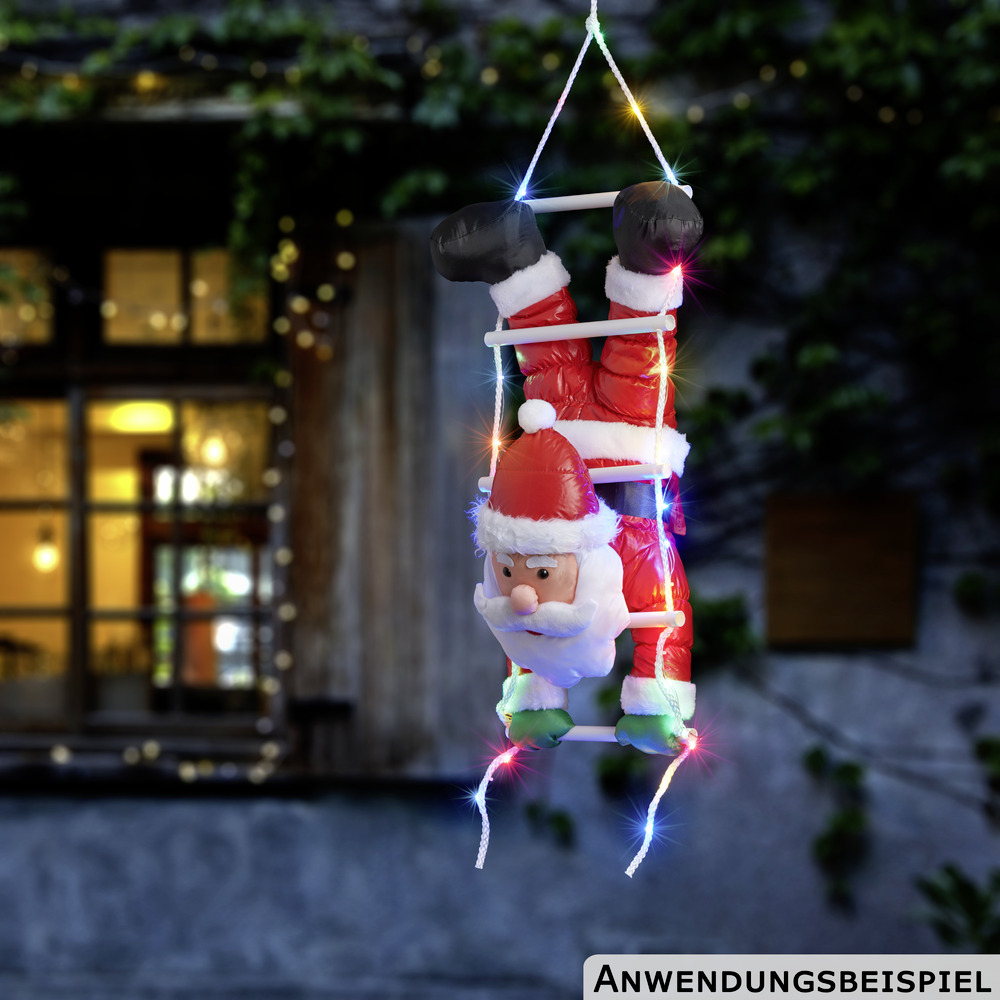 Weihnachtsmann kopfüber auf LED-Leiter 110 cm image number 4