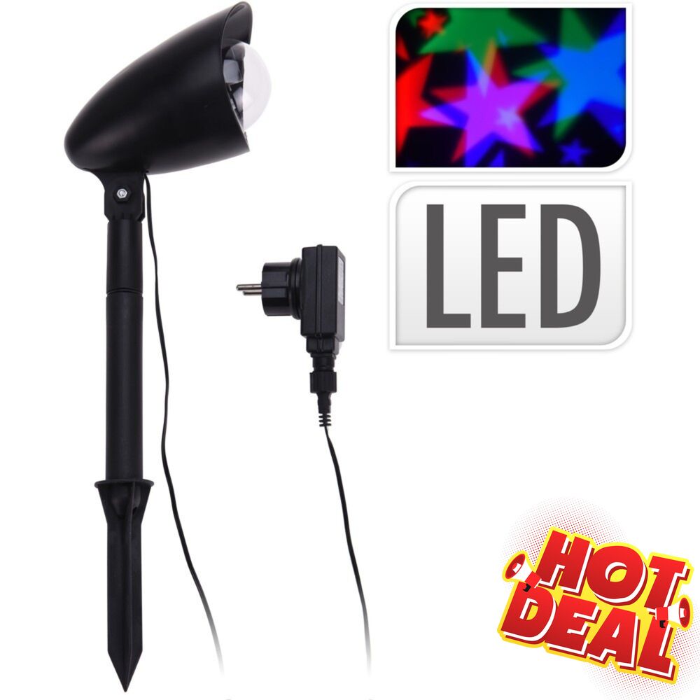 LED Projektor rotierend mit bunten Sternen