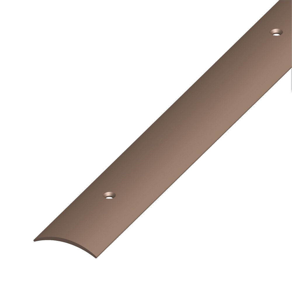 Übergangsprofil gewölbt 100 x 3 x 0,5 cm aus Kunststoff braun, gelocht image number 0