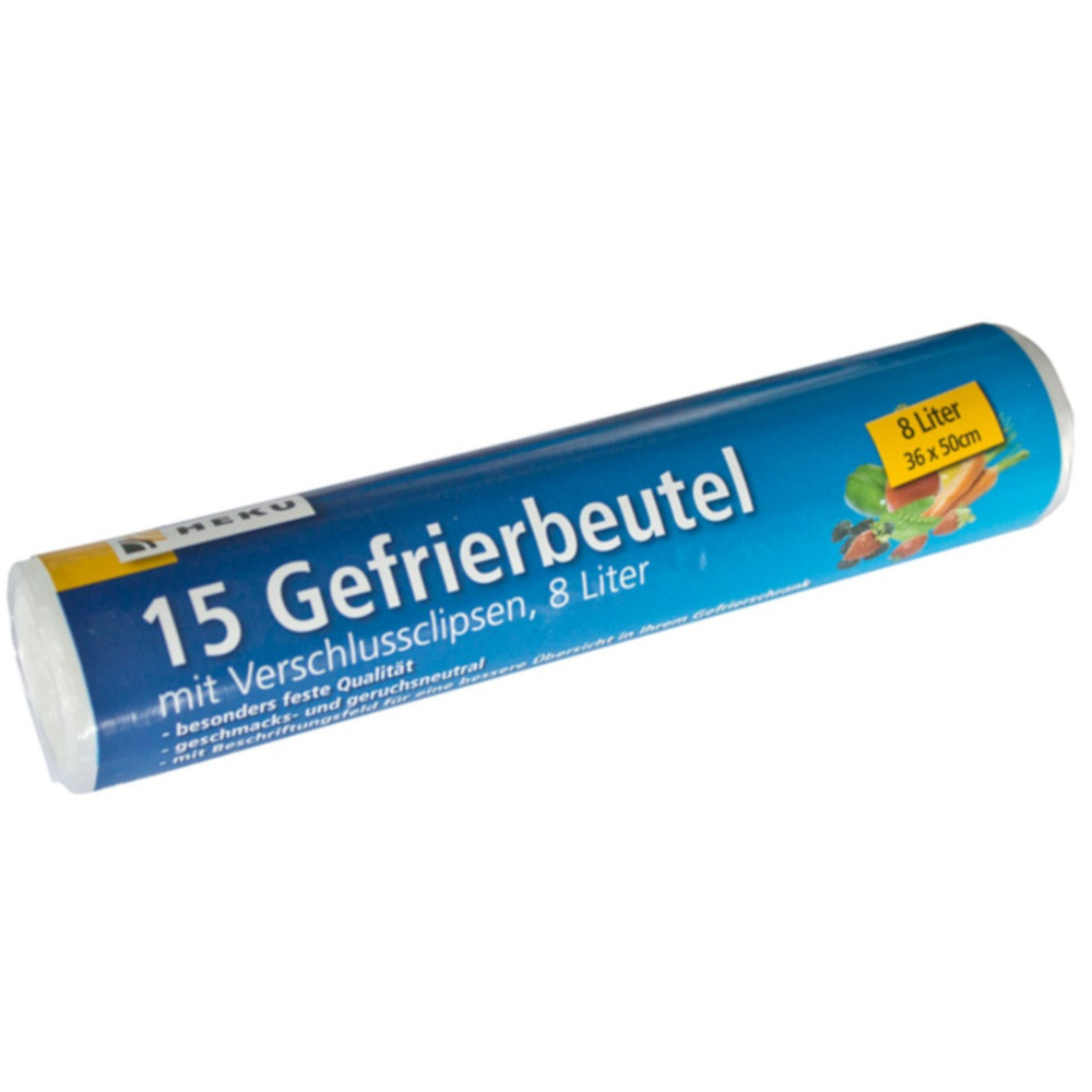 Gefrierbeutel mit Beschriftungsfeld und Verschlussclips image number 0