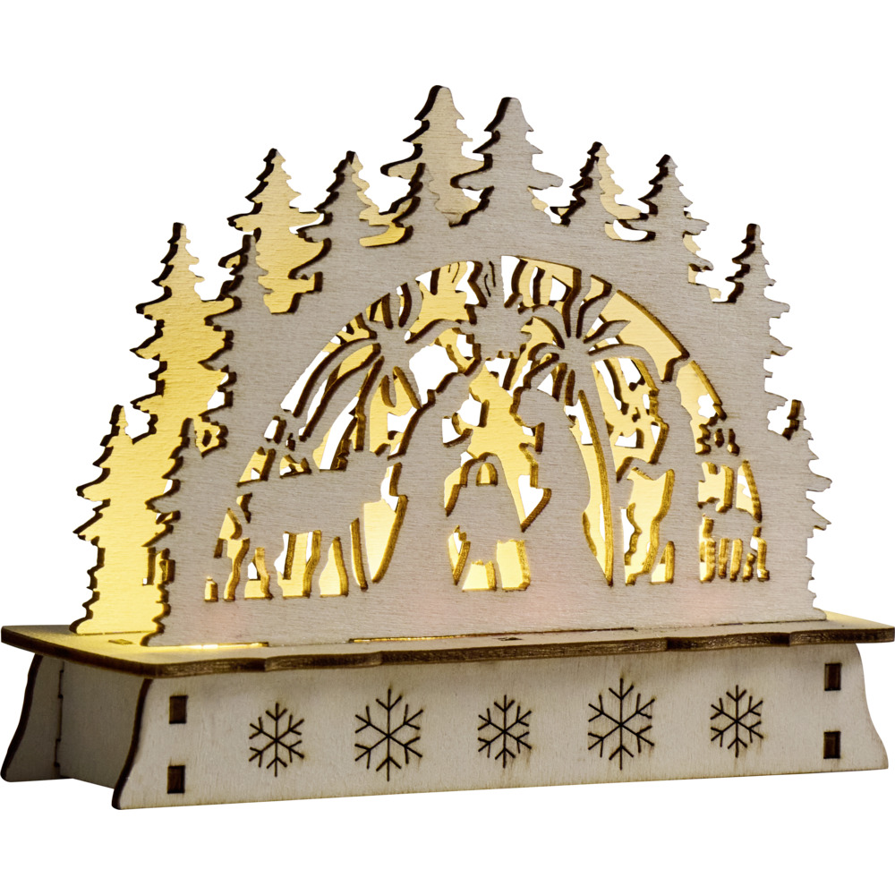 LED-Schwibbogen batteriebetrieben aus Holz in verschiedenen Designs image number 14