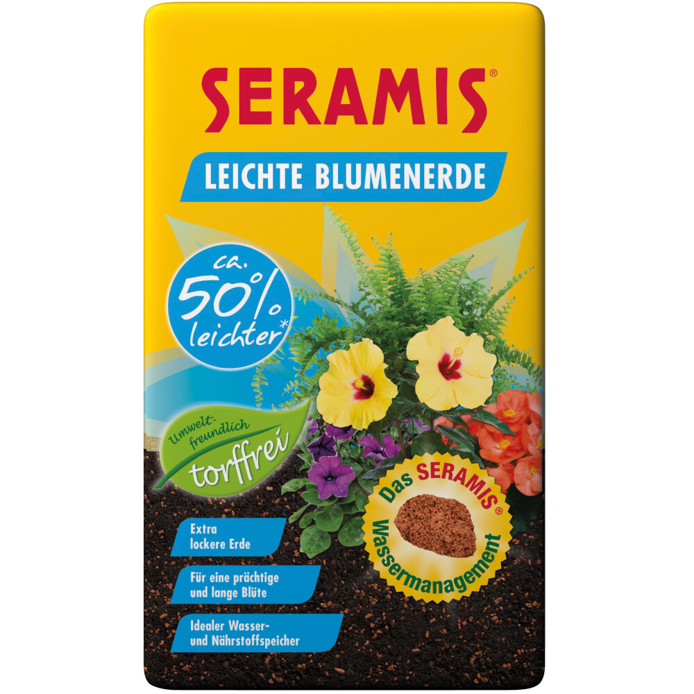 SERAMIS® leichte Blumenerde 12,5 Liter, torffrei