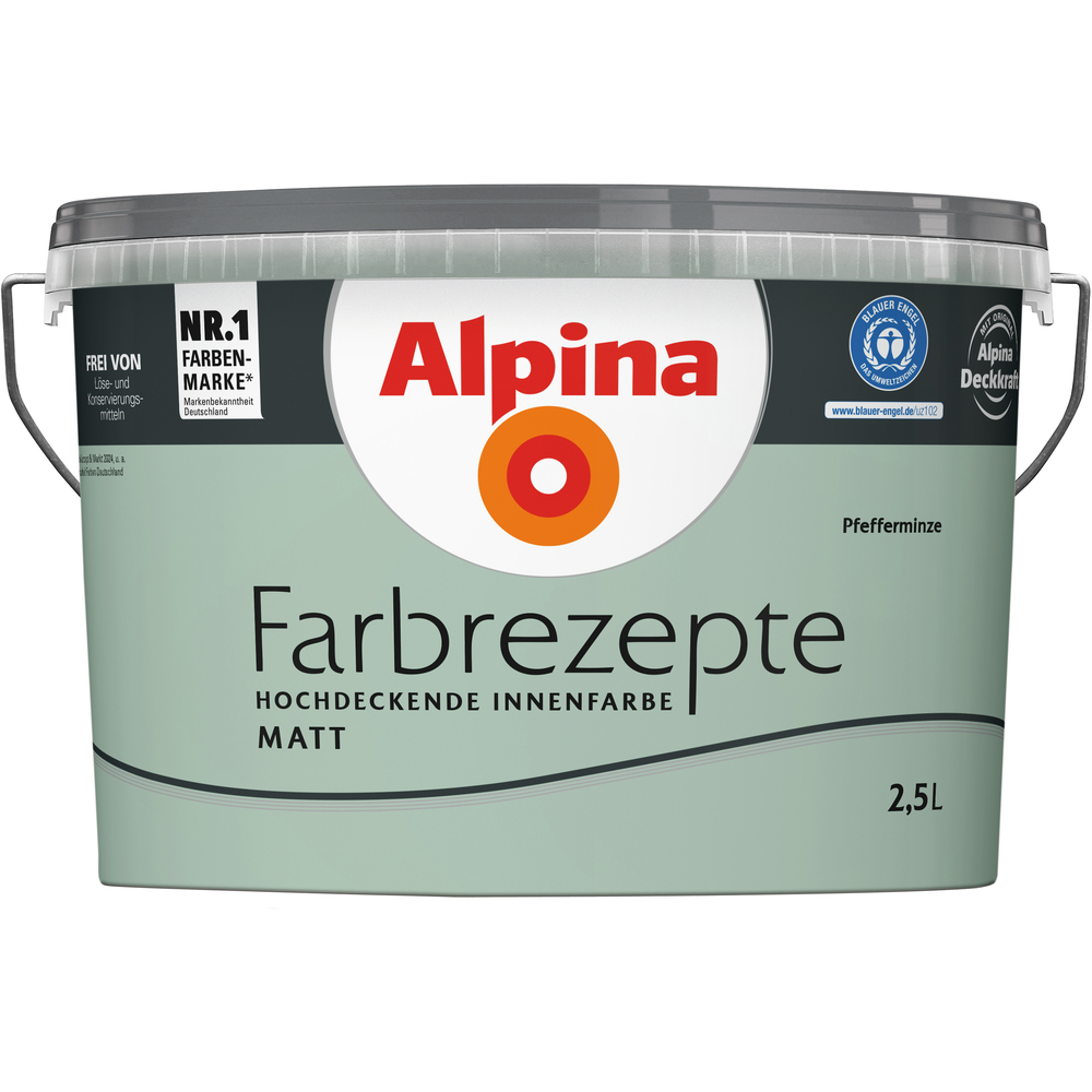 Alpina Farbrezepte "Pfefferminze" matt 2,5 Liter image number 0