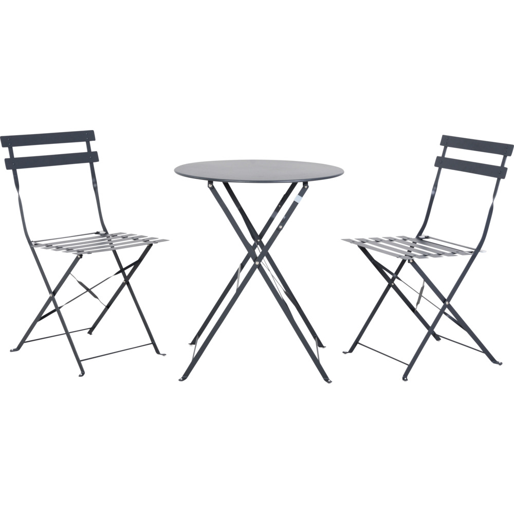 Bistro-Set 3-teilig klappbar, anthrazit