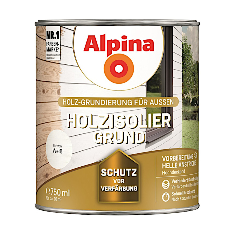 Alpina Holzisolier-Grund 750 ml weiß image number 0