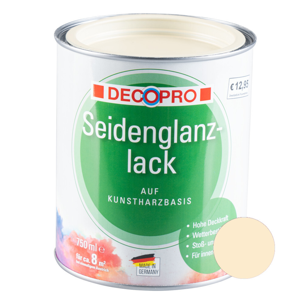 DECOPRO Seidenglanzlack hellelfenbein RAL 1015 für innen und außen image number 0
