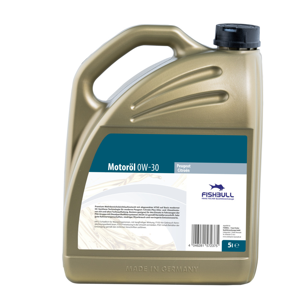 FISHBULL Motoren&ouml;l 0W-30 5 Liter Peugeot Citroen image number 1