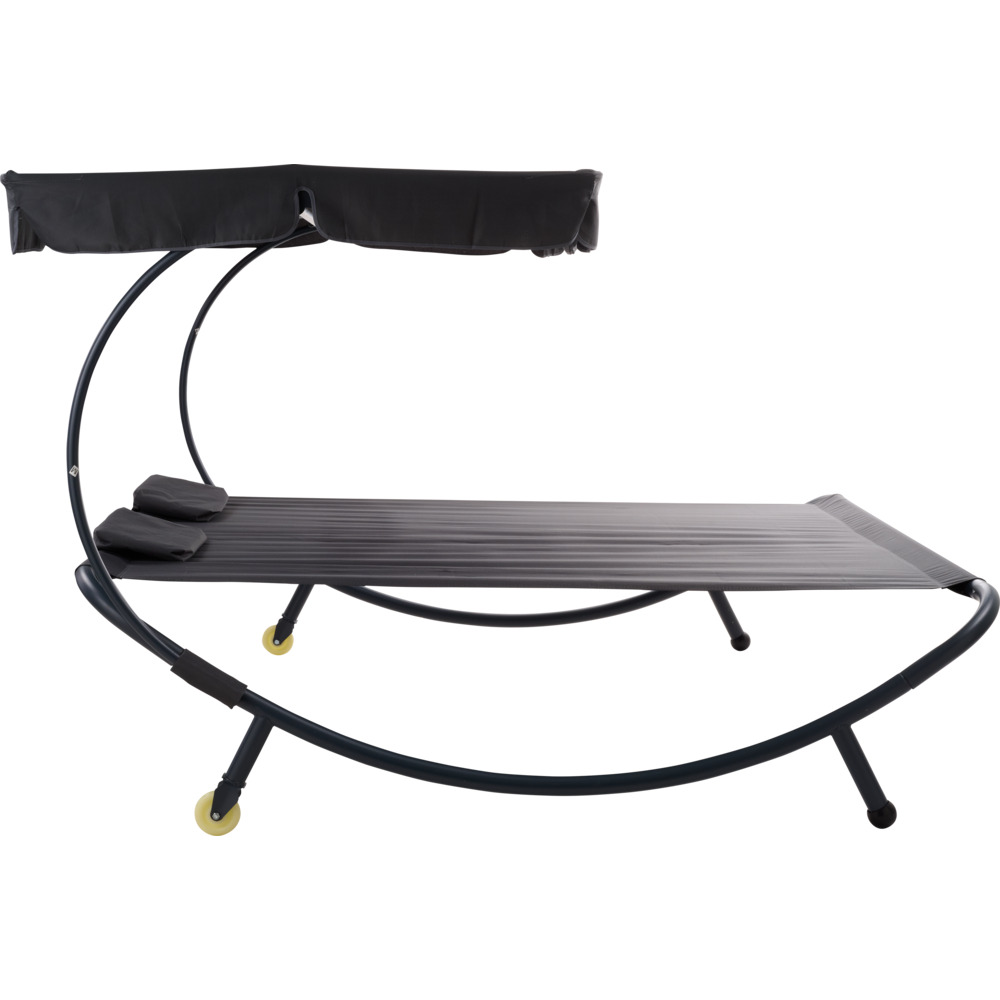 Doppel-Sonnenliege mit Dach steingrau image number 1